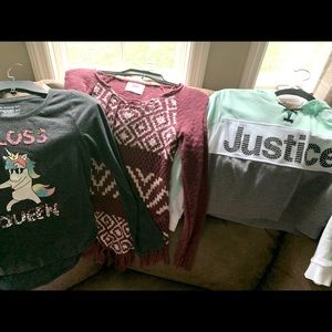Justice lot with free unicorn shirt